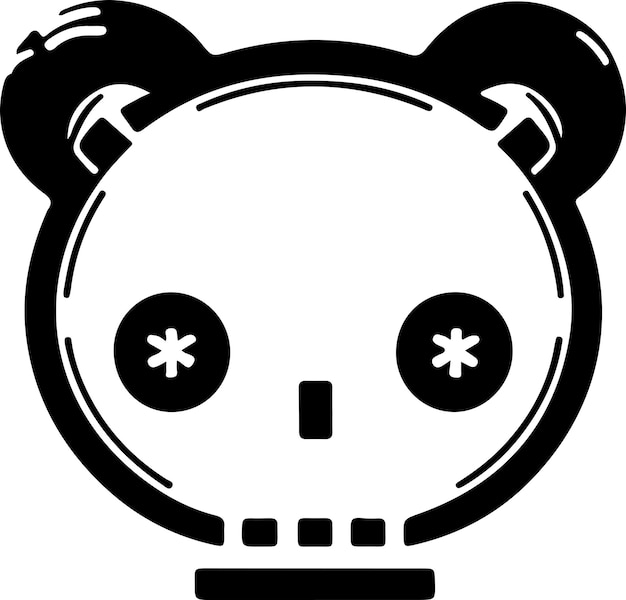 Vetor modelo de tecnologia panda para logotipo ou impressão vector cyber panda ilustração