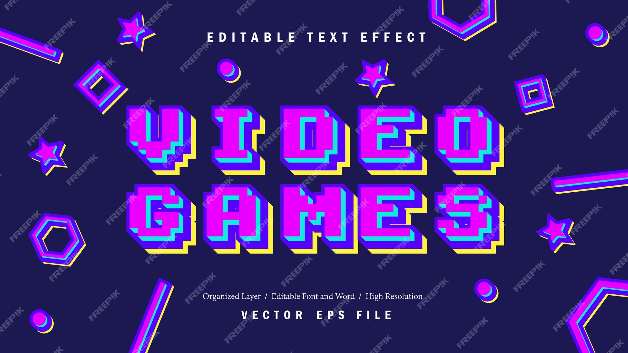 jogar jogos 3d efeito de texto editável, grátis, efeito de estilo de texto  editável grátis, estilo de fonte editável 16940127 Vetor no Vecteezy