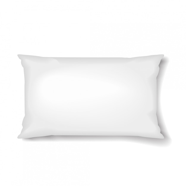Vetor modelo de travesseiro de travesseiro retangular em fundo branco