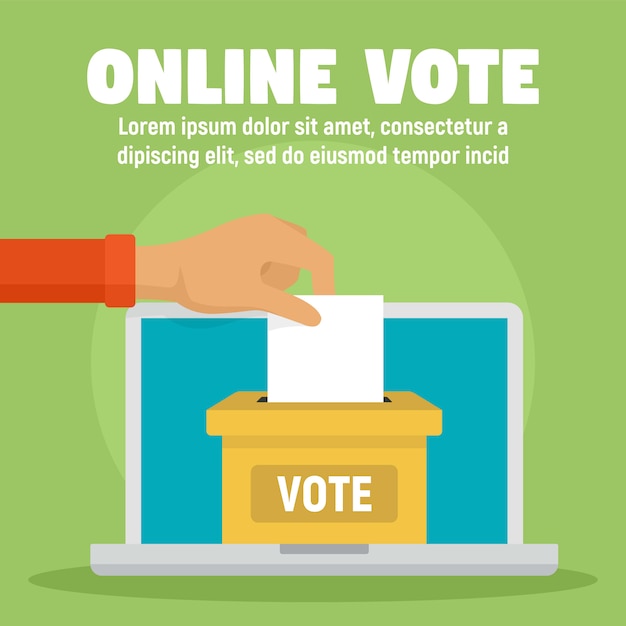 Vetor modelo de urnas de votação on-line, estilo simples