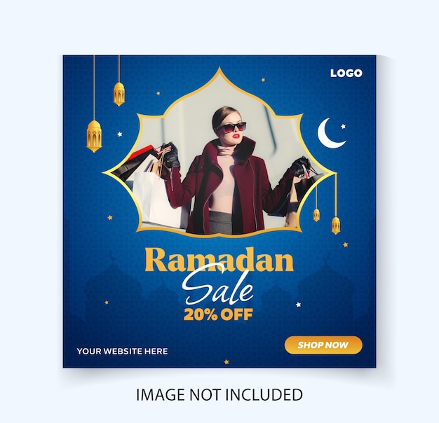 Vetor modelo de venda de ramadan pósito promocional em mídias sociais banners anúncio para mídias sociais instagram