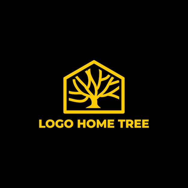 Modelo de vetor de árvore de casa de logotipo