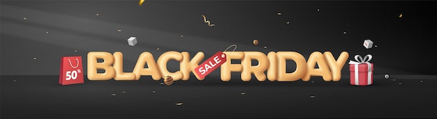 Modelo de vetor de banner de venda black friday