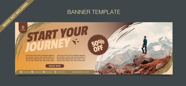 modelo de vetor de banner de viagem e aventura