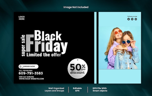 Modelo de vetor de banner web da black friday