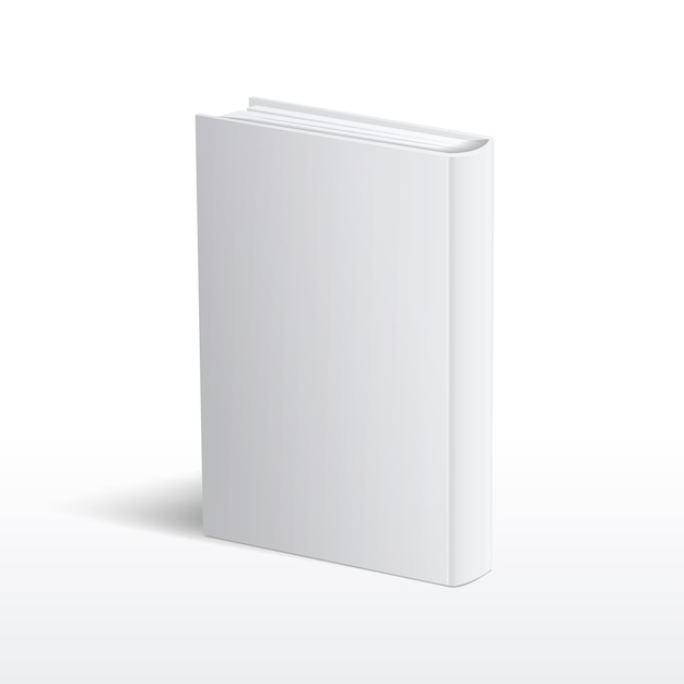 Modelo de vetor de capa de livro branco vertical em branco