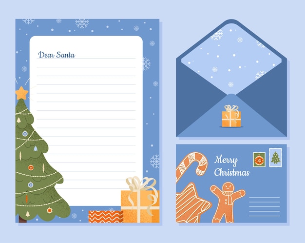Modelo de vetor de carta para o Papai Noel
