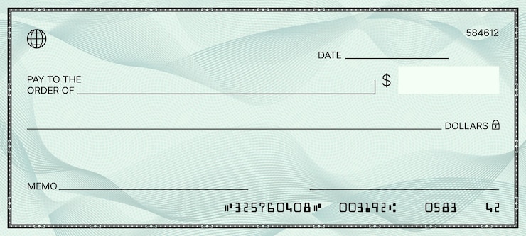 Vetor modelo de vetor de cheque de livro de cheques em branco