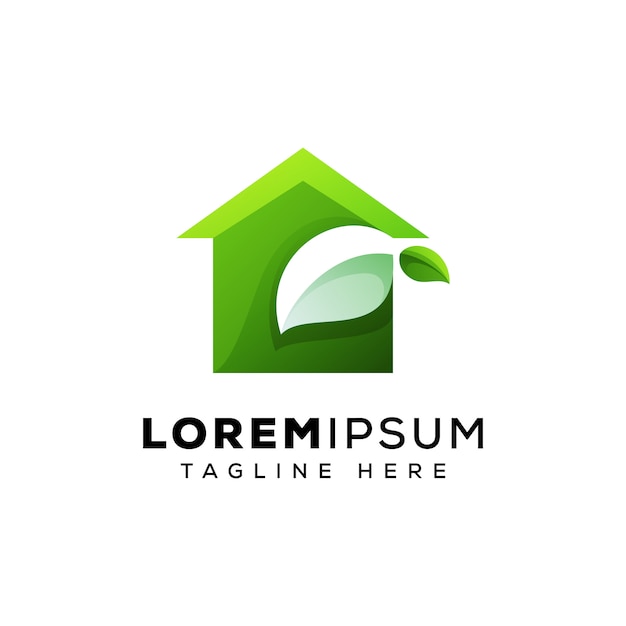 modelo de vetor de conceito de logotipo de casa verde