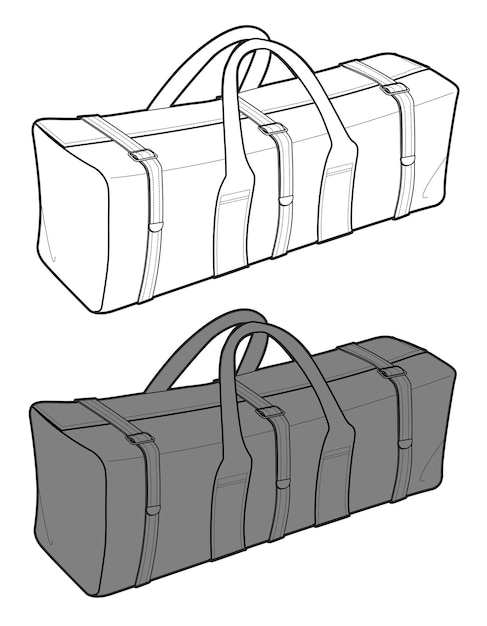 Vetor modelo de vetor de desenho plano técnico de mochila