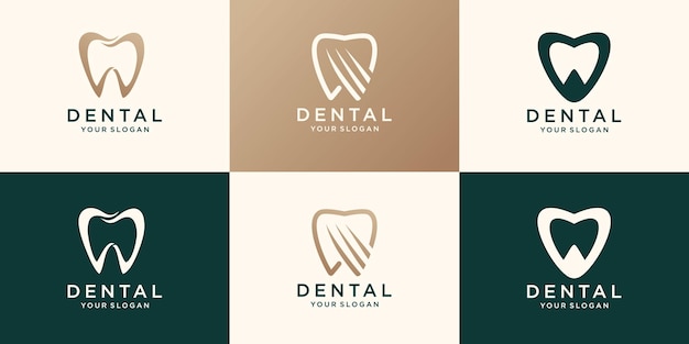 Vetor modelo de vetor de design abstrato de dente de logotipo de clínica odontológica. ícone do conceito do logotipo do médico dentista.