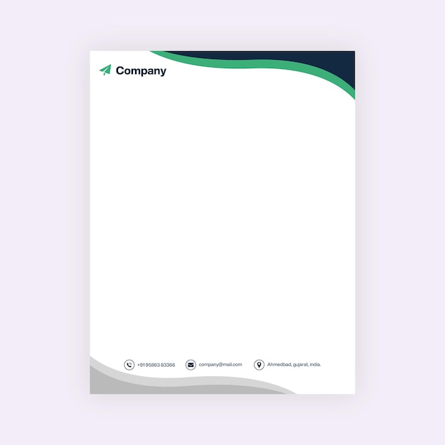 Modelo de vetor de design de cabeçalho de carta de design criativo