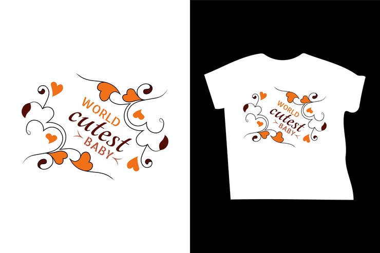 modelo de vetor de design de camiseta elementos de ilustração de camiseta de bebê