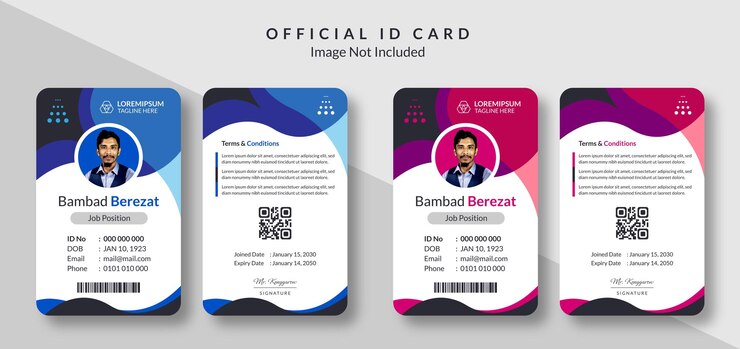 Vetor modelo de vetor de design de cartão de identificação de negócios corporativo criativo
