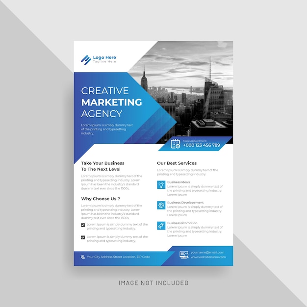Modelo de vetor de design de folheto de agência de marketing