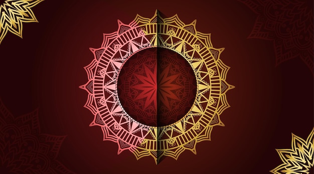 Modelo de vetor de design de fundo de mandala de cores de luxo moderno oriental