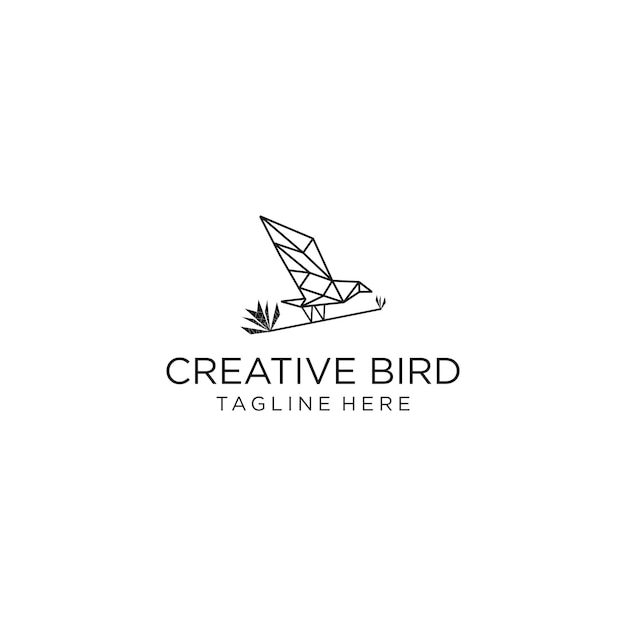 Modelo de vetor de design de ícone de logotipo de pássaro criativo
