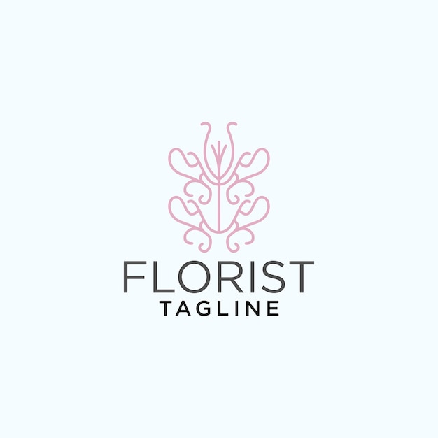 Modelo de vetor de design de ícone de logotipo florist