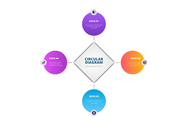 Modelo de vetor de design de infográfico de diagrama circular