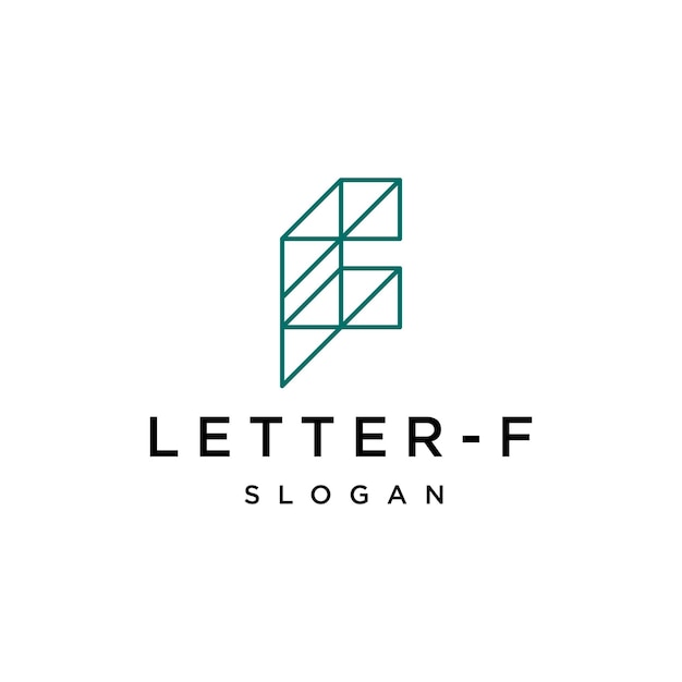 Modelo de vetor de design de logotipo abstrato letra f