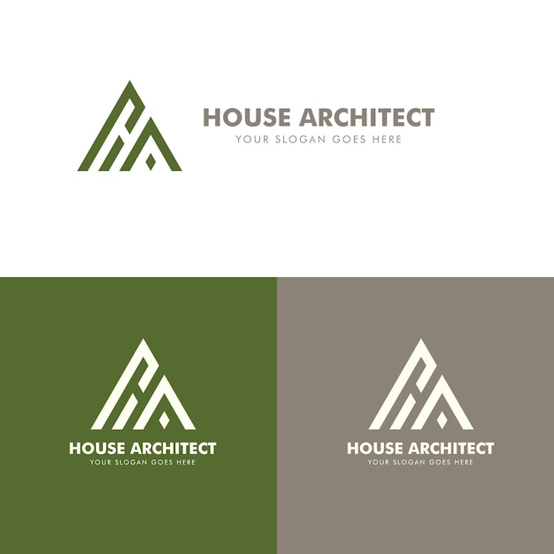 Modelo de vetor de design de logotipo de arquitetura de casa estilo de espaço negativo Letra H e logotipo A