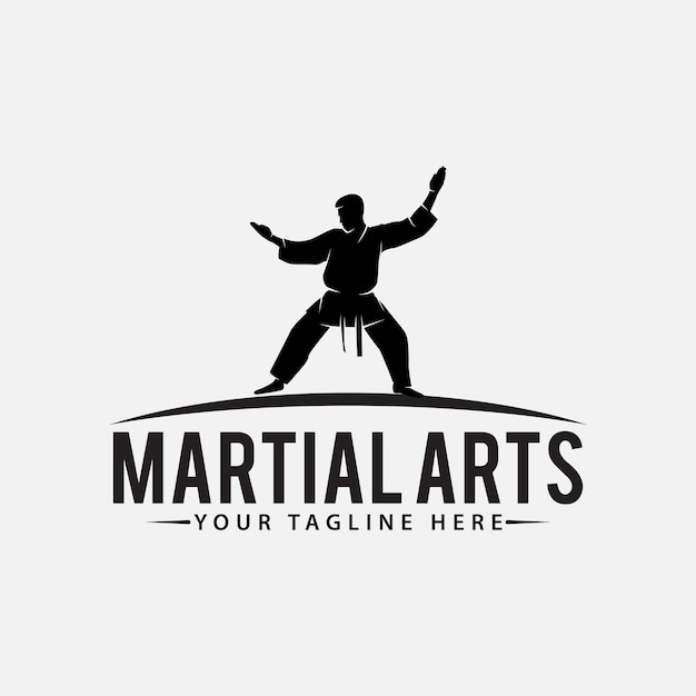 Modelo de vetor de design de logotipo de artes marciais