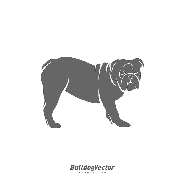 Modelo de vetor de design de logotipo de buldogue silhueta de ilustração de design de buldogue