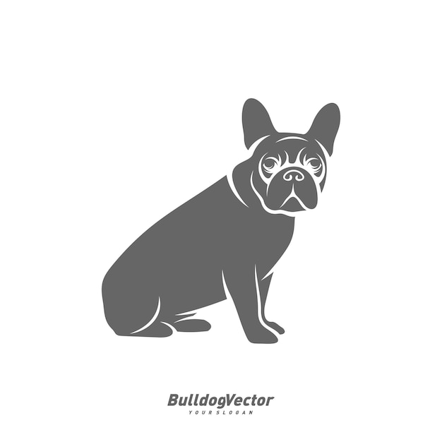 Modelo de vetor de design de logotipo de buldogue silhueta de ilustração de design de buldogue