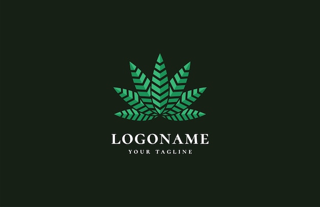 Modelo de vetor de design de logotipo de cannabis