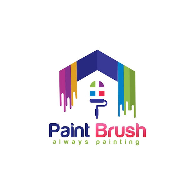 Vetor modelo de vetor de design de logotipo de casa de pintura o conceito para construção de casa de decoração para casa