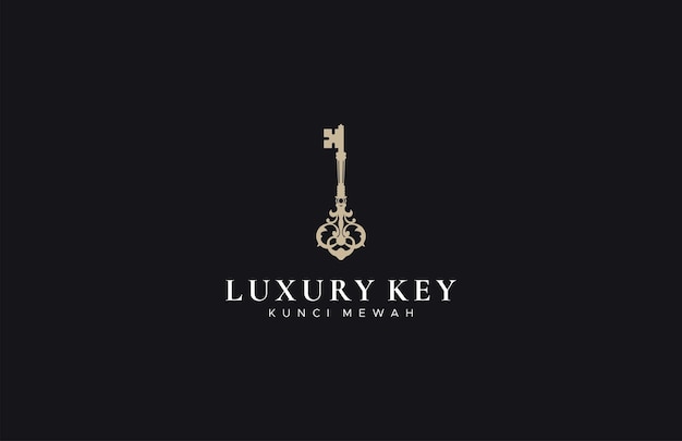 Modelo de vetor de design de logotipo de chave de luxo