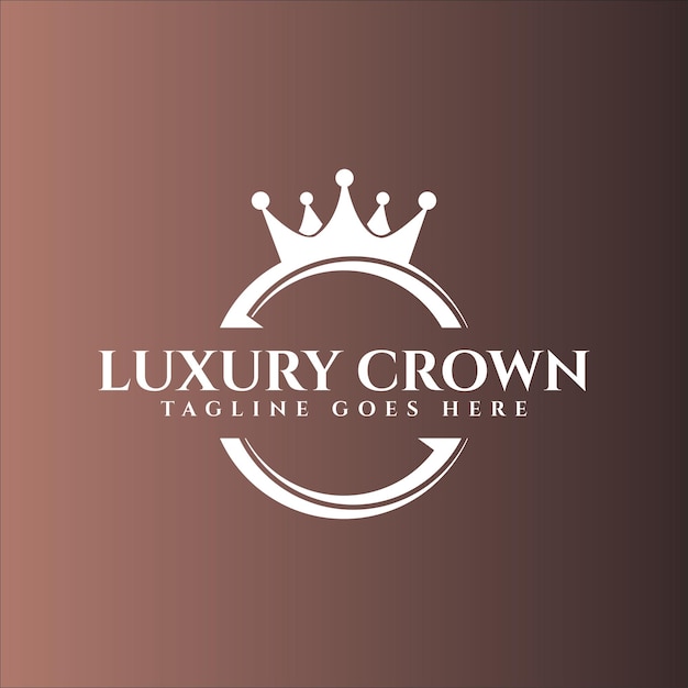 Modelo de vetor de design de logotipo de coroa de luxo