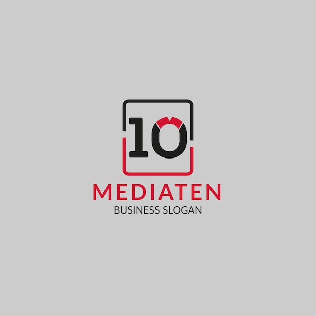 Modelo de vetor de design de logotipo de dez mídias