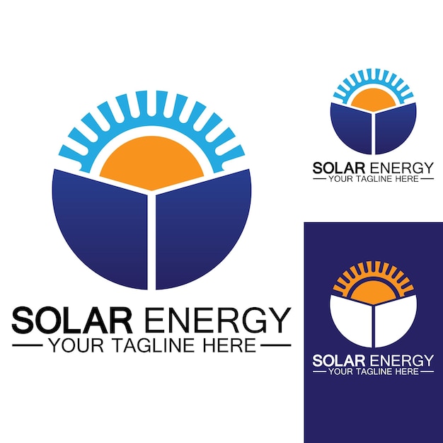 Vetor modelo de vetor de design de logotipo de energia solar