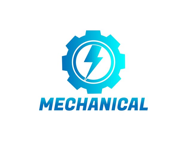 Modelo de vetor de design de logotipo de engenharia mecânica