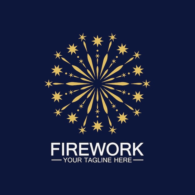 Modelo de vetor de design de logotipo de fogos de artifício