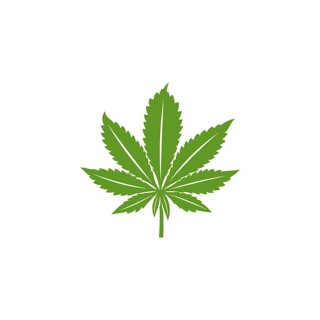 Modelo de vetor de design de logotipo de folha de cannabis cannabis criativa em fundo branco