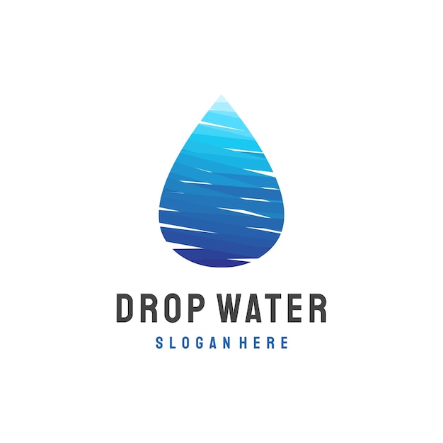 Modelo de vetor de design de logotipo de gota d'água. conceito de logotipo de óleo líquido waterdrop. ícone de água mineral natural