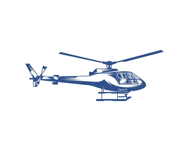 Modelo de vetor de design de logotipo de helicóptero silhueta de ilustração de design de helicóptero