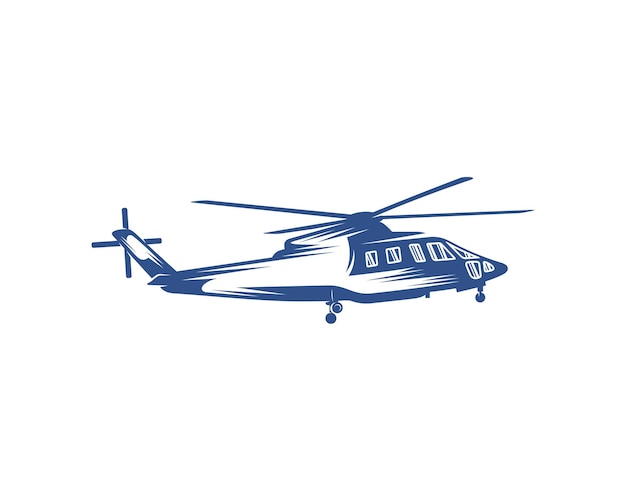 Modelo de vetor de design de logotipo de helicóptero silhueta de ilustração de design de helicóptero