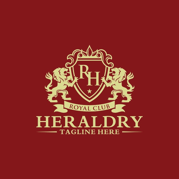 Modelo de vetor de design de logotipo de heráldica