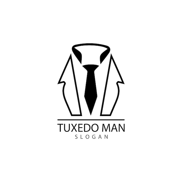 Vetor modelo de vetor de design de logotipo de homem de smoking