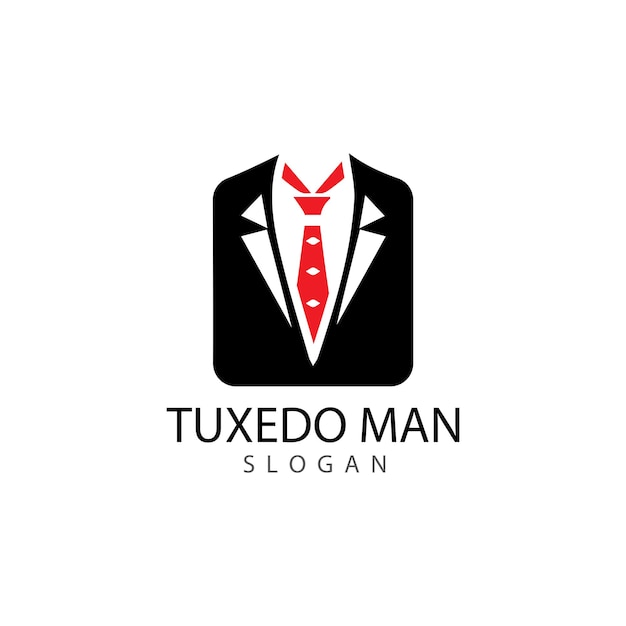 Modelo de vetor de design de logotipo de homem de smoking