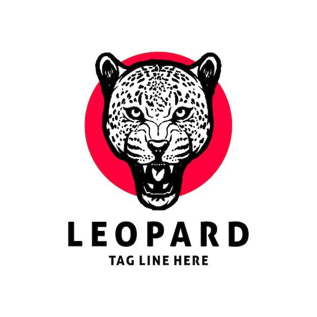 Modelo de vetor de design de logotipo de leopardo