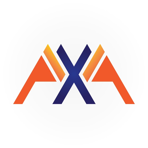 Vetor modelo de vetor de design de logotipo de letras iniciais axa