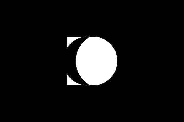 Modelo de vetor de design de logotipo de lua letra d