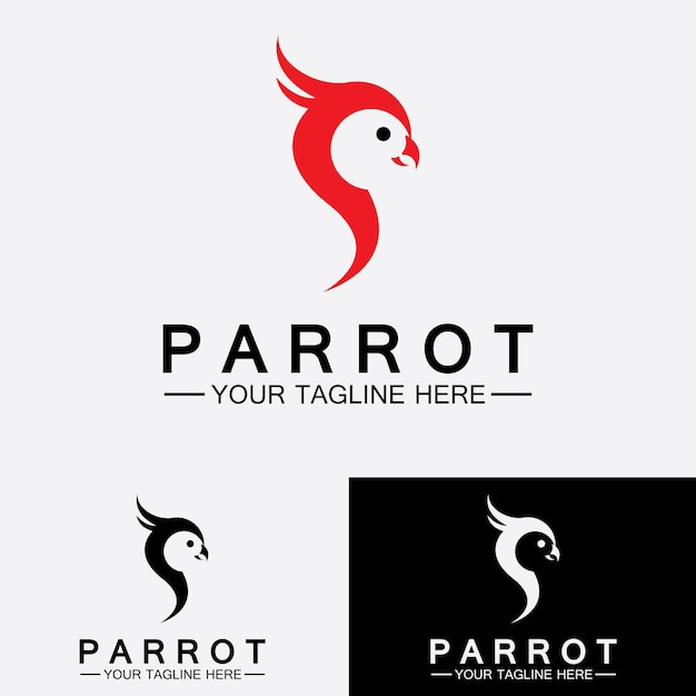 Modelo de vetor de design de logotipo de papagaio