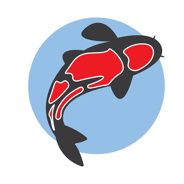 Modelo de vetor de design de logotipo de peixe koi
