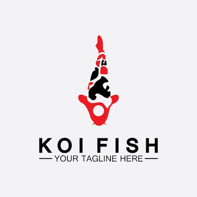 Modelo de vetor de design de logotipo de peixe koi