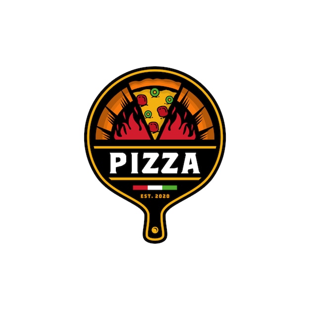 Vetor modelo de vetor de design de logotipo de pizza